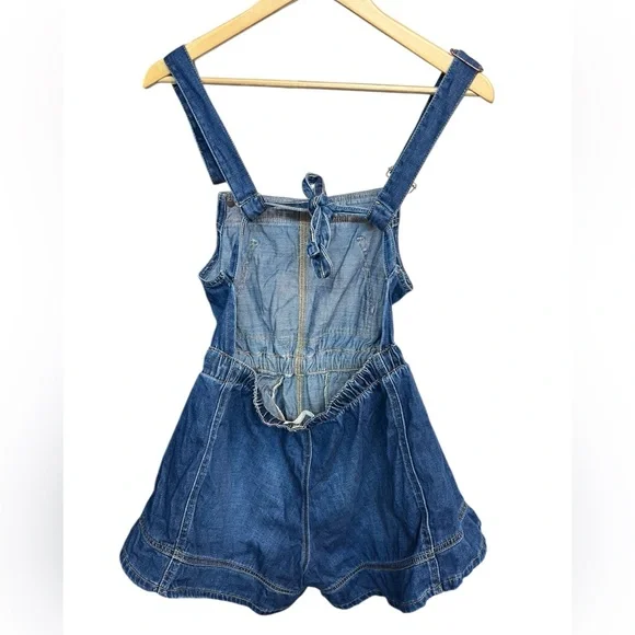 Free People We The Free Midnight Interlude Shortall Denim Size Small Blue